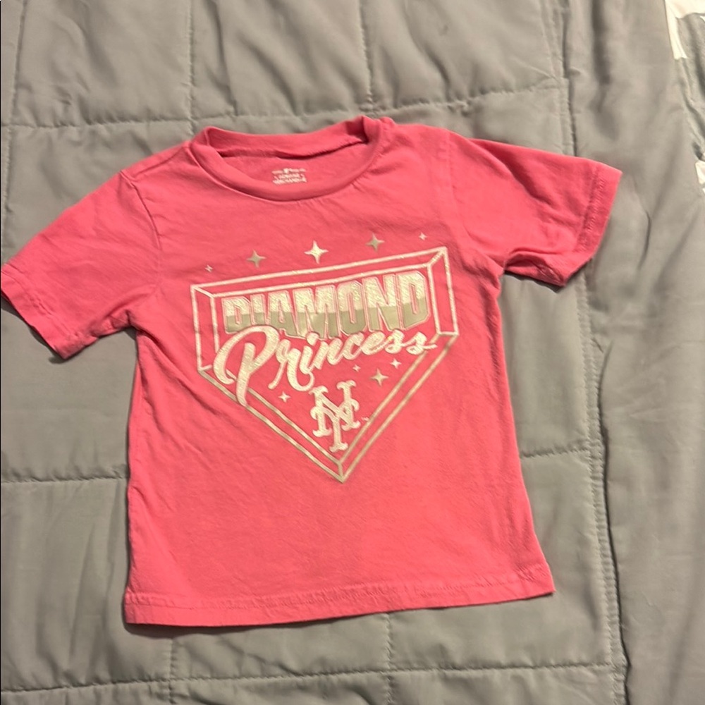 New York Mets diamond Princess pink kids t-shirt . Great condition .